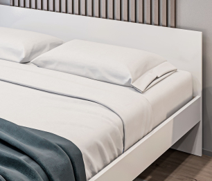 Кровать Бруклин СБ-3355 белая с матрасом Сити - Бормио 1800*2000