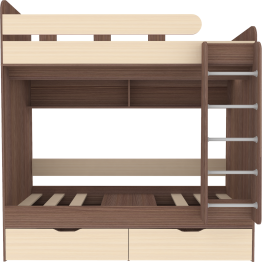 Двухъярусная кровать Юниор 5 80x160, Бодего Темный