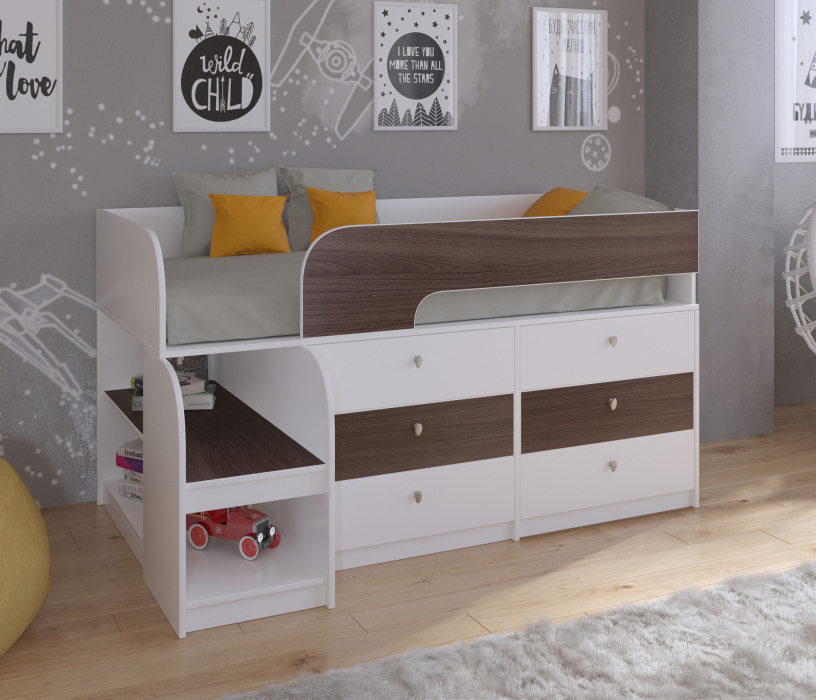 Кровати-чердаки, Кровать-чердак Астра 9 V3 Белый
