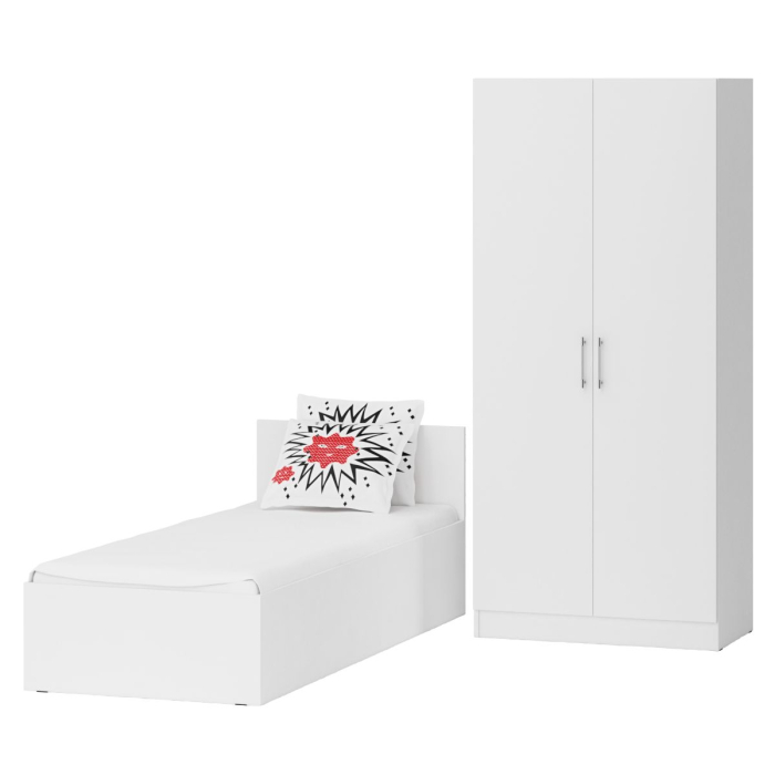 Спальные гарнитуры, Кровать односпальная 800 со шкафом для одежды 2-х створчатым Стандарт