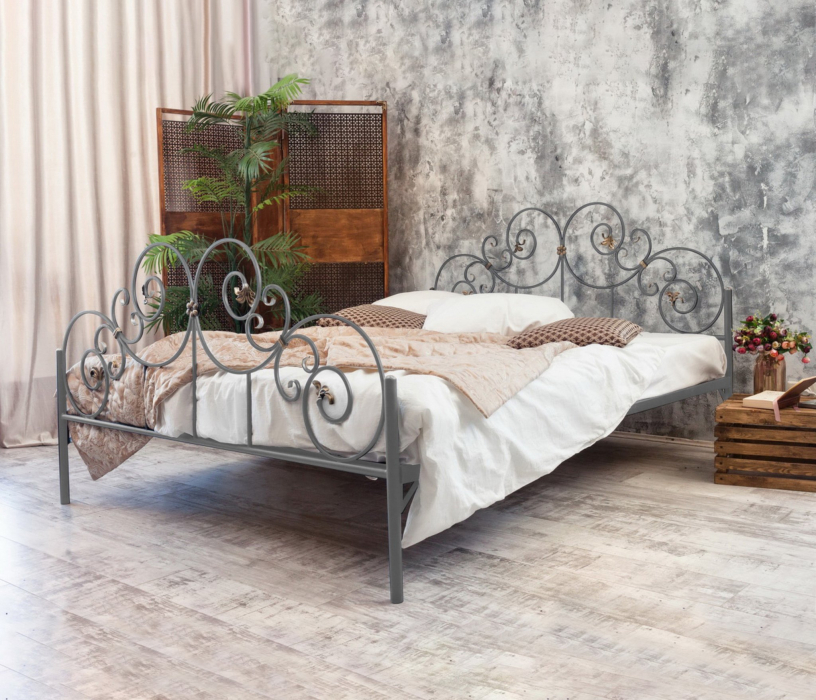 Кованые кровати, Кованая кровать Афина 1.6 с двумя спинками