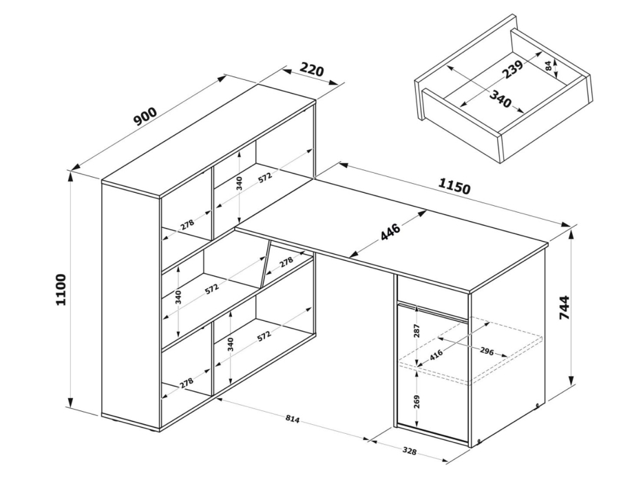 Угловые, Письменный стол СПм-12