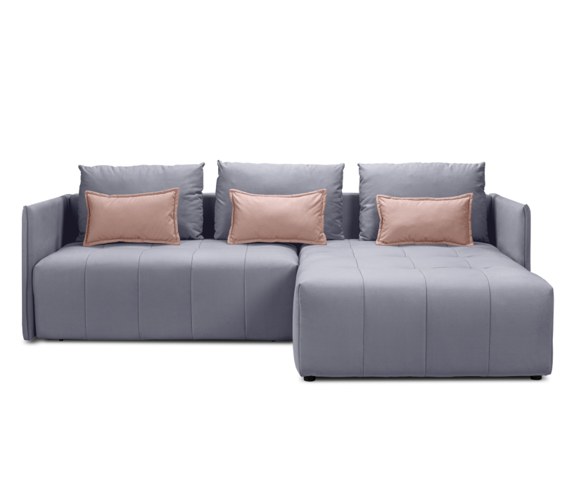 Диваны угловые в гостиную, Диван еврокнижка угловой Чилетти, микровелюр