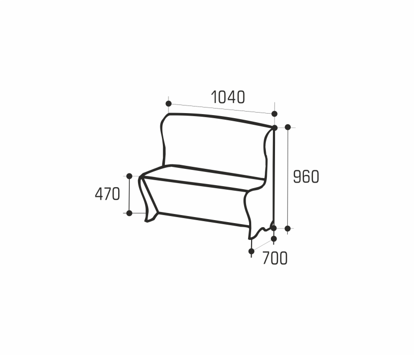 Диваны прямые кухонные, Мягкий кухонный диван Модерн