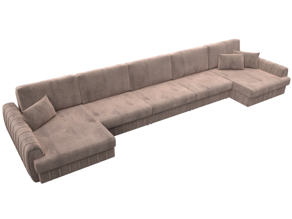 Диваны угловые в гостиную, Диван П-образный Лига-057 НПБ МегаЛонг, велюр TOWER