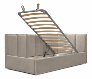 Кровать угловая 120 с подъемным механизмом, микровелюр