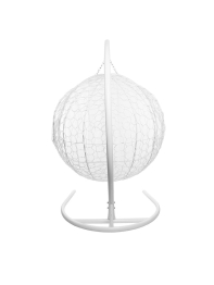 Подвесное кресло ДЛЯ ДВОИХ с ротангом белое