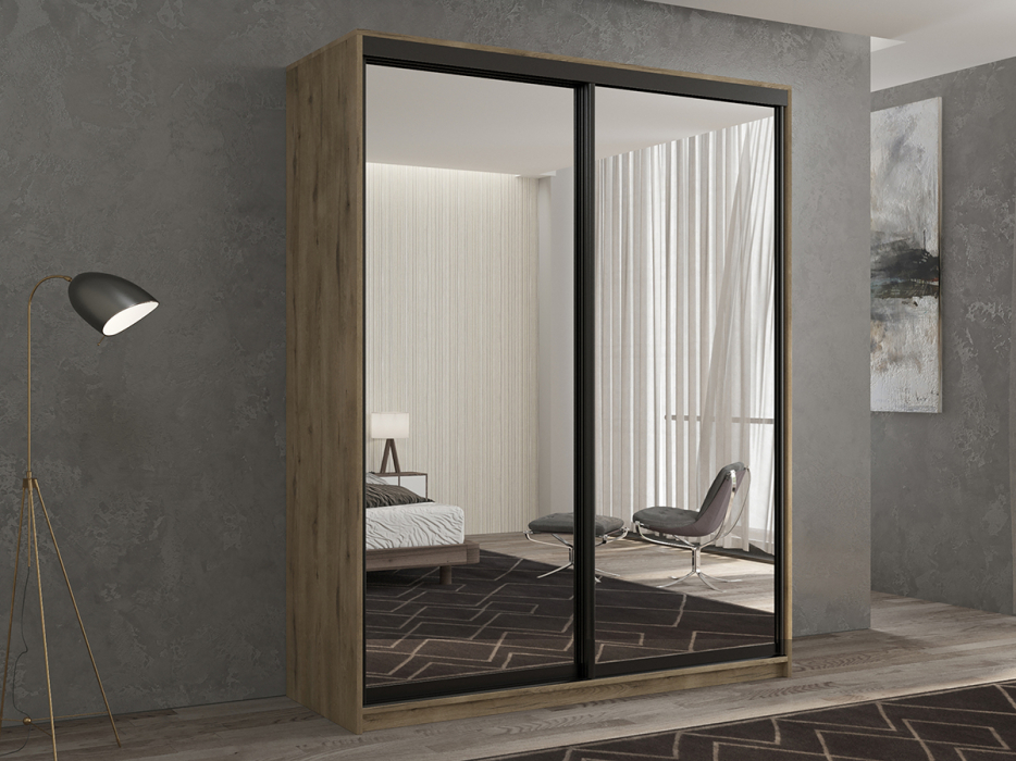 Шкафы-купе 2-х дверные, Шкаф-купе 2х дверный Кааппи 1 140х60