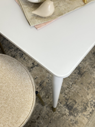 Стол Kenner 900 K раздвижной, стекло белое сатин