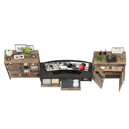 Гостиная с комодом-витриной с подсветкой серии Трувор № 58