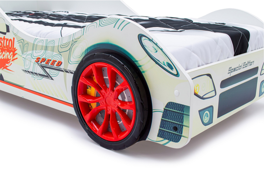 Для мальчика, Детская кровать-машина Бельмарко "Безмятежность", с матрасом Бельмарко "Альфа"