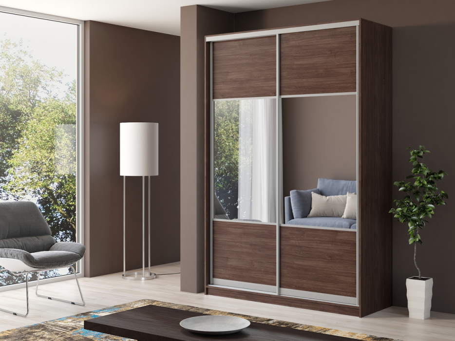 Шкафы-купе, Шкаф купе 2-х дверный Айсберг 170 комбинированный