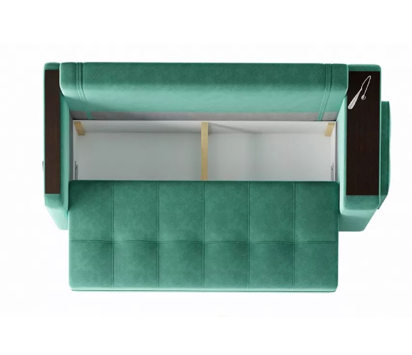 Диваны с ящиком для белья, Диван-кровать прямой Smart 4 пуф справа Велюр