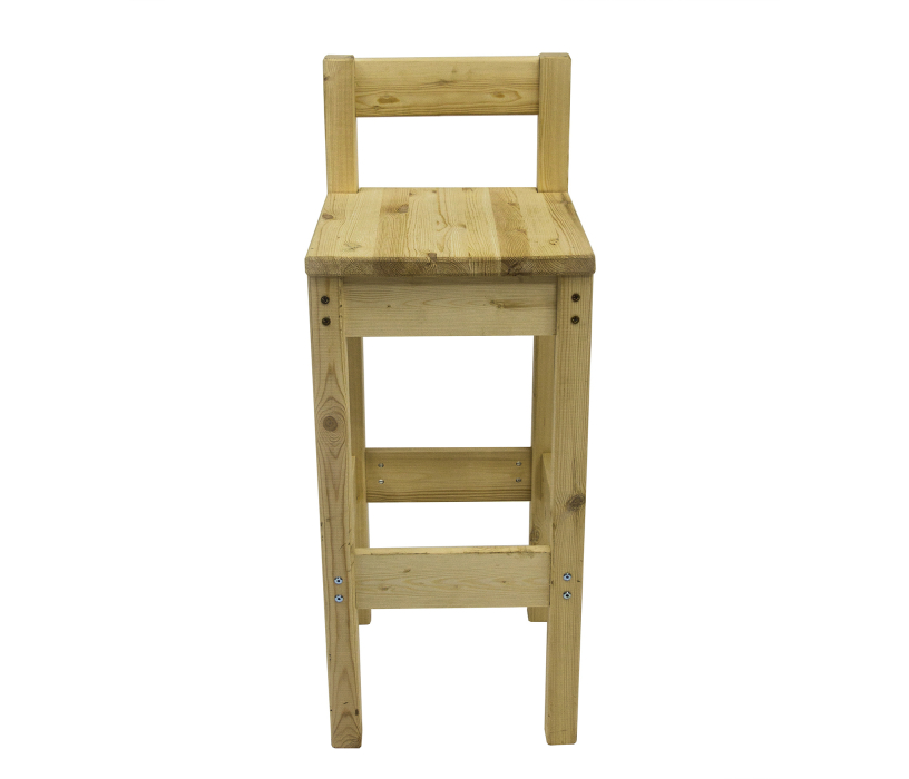 Барные стулья, Комплект из 2-х  барных стульев из массива с низкой спинкой