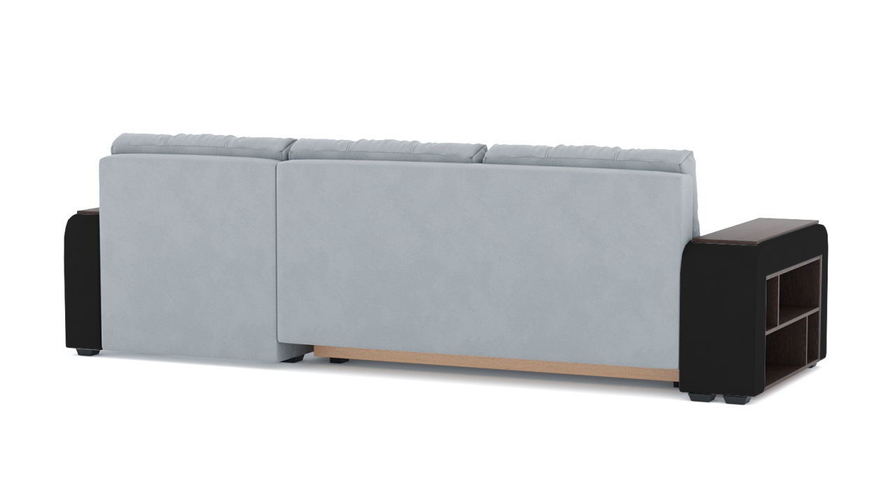 Диваны угловые в гостиную, Диван-кровать угловой Милан ПБ еврокнижка, велюр+кож.зам.