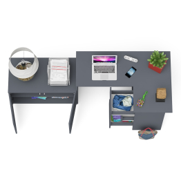 Тумба широкая Мори 900 и угловой стол компьютерный Мори правый