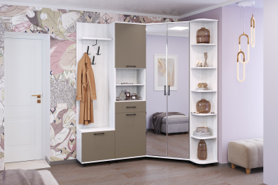 Модульная прихожая Грейс композиция 4  Снежный Ясень