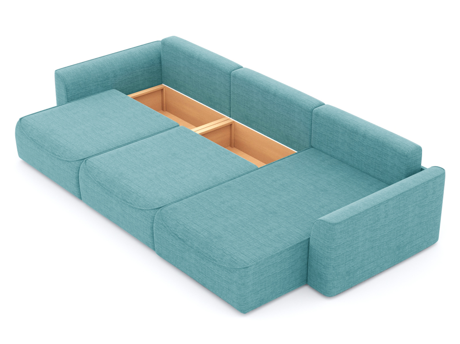 Диваны угловые в гостиную, Диван-кровать угловой Рафаэль 3 секции еврокнижка НПБ, рогожка