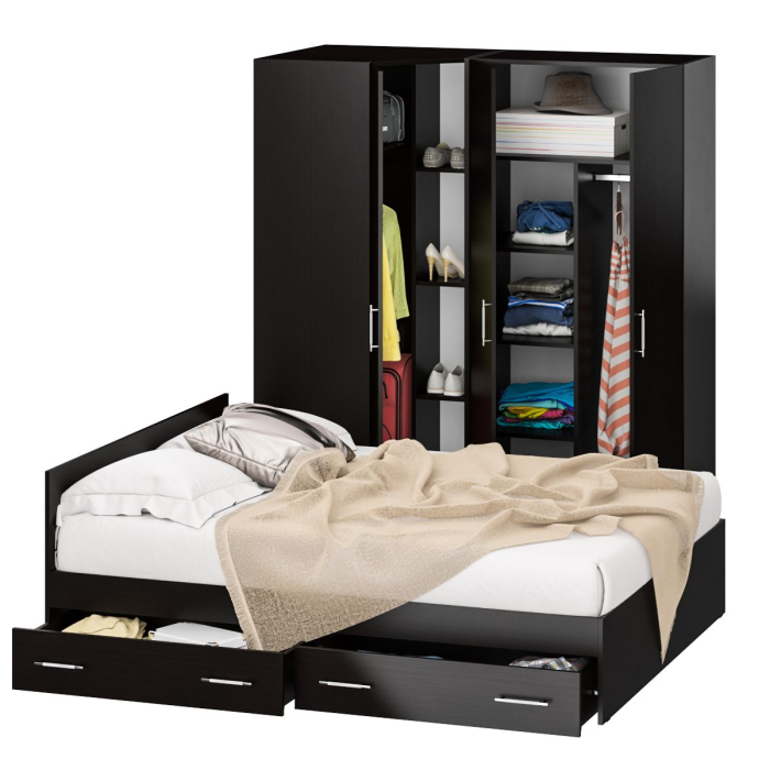 Спальные гарнитуры, Гарнитур Спальный № 2 Стандарт с кроватью 1600 с ящиками