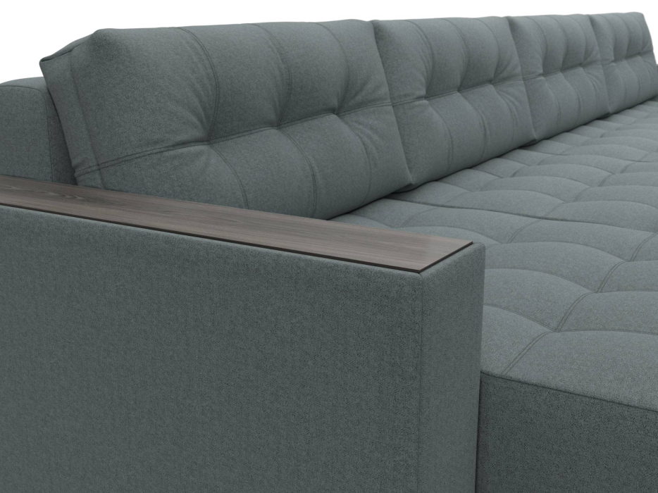 Дизайнерские диваны для гостиной, Диван П-образный с декором Лига-049 НПБ Лонг, рогожка Амур