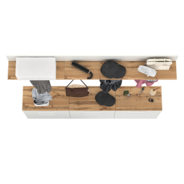 Три обувницы с вешалкой для одежды с полкой в узкую прихожую Октава