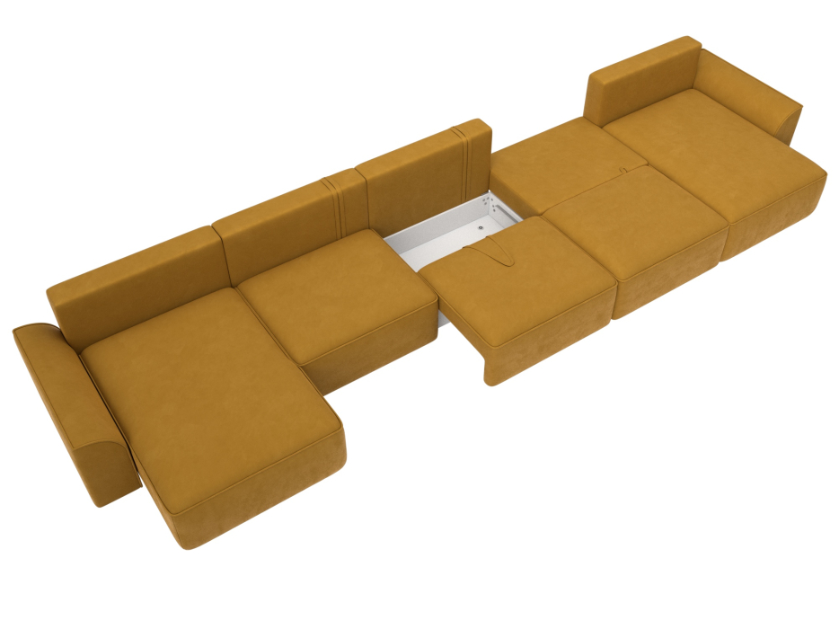 Диваны еврокнижки, Диван П-образный Лига-048 НПБ МегаЛонг, велюр BRUT