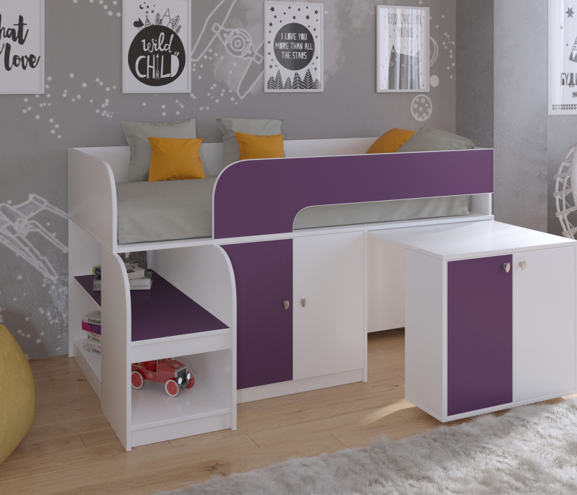 Кровати-чердаки, Кровать-чердак Астра 9 V8 Белый