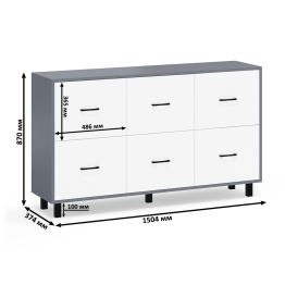 Два комода-тумбы с ящиками и на ножках РВК 127-1504