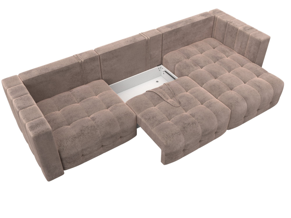 Диваны еврокнижки, Диван угловой Лига-052 НПБ Лонг угол универсальный, велюр TOWER