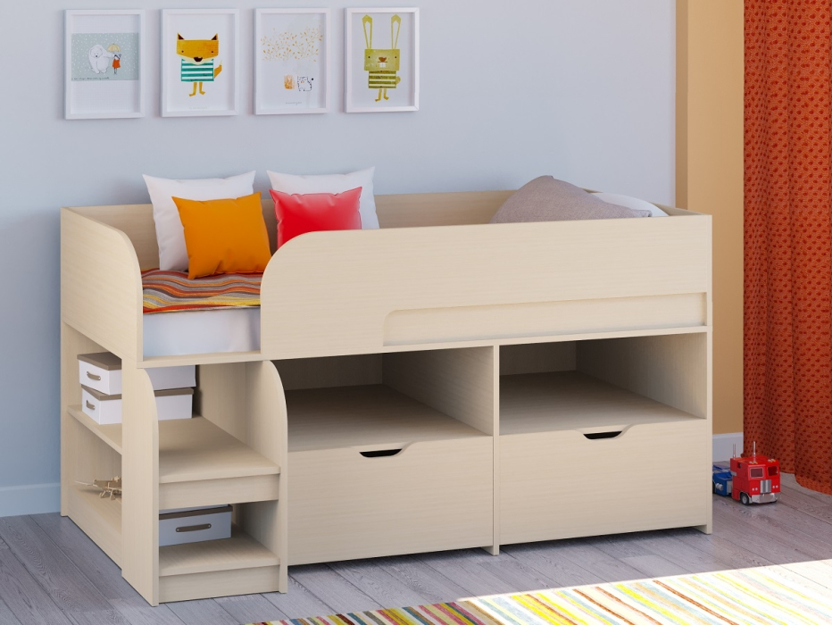 Кровати-чердаки, Кровать-чердак Астра 9 V6 Дуб молочный