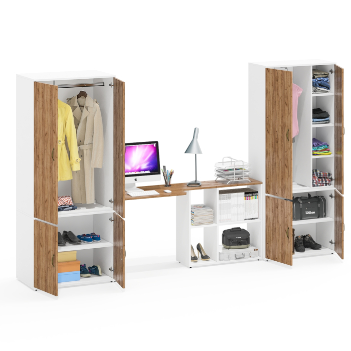 Домашние кабинеты, Два больших шкафа Лидер-8 и письменный стол-трансформер для работы и учёбы