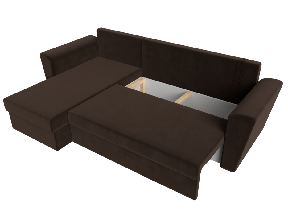 Диваны угловые в гостиную, Угловой диван Амстердам Лайт левый угол, микровельвет