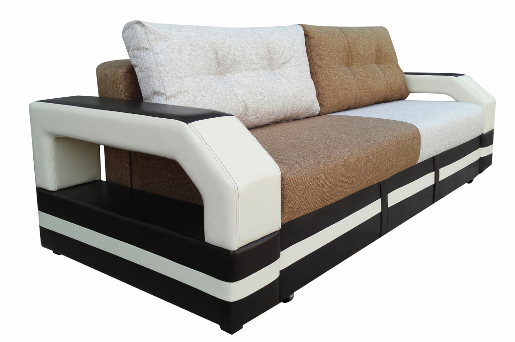 Диваны прямые, Диван-кровать еврокнижка, Манчестер 160 с подсветкой , рогожка/экокожа