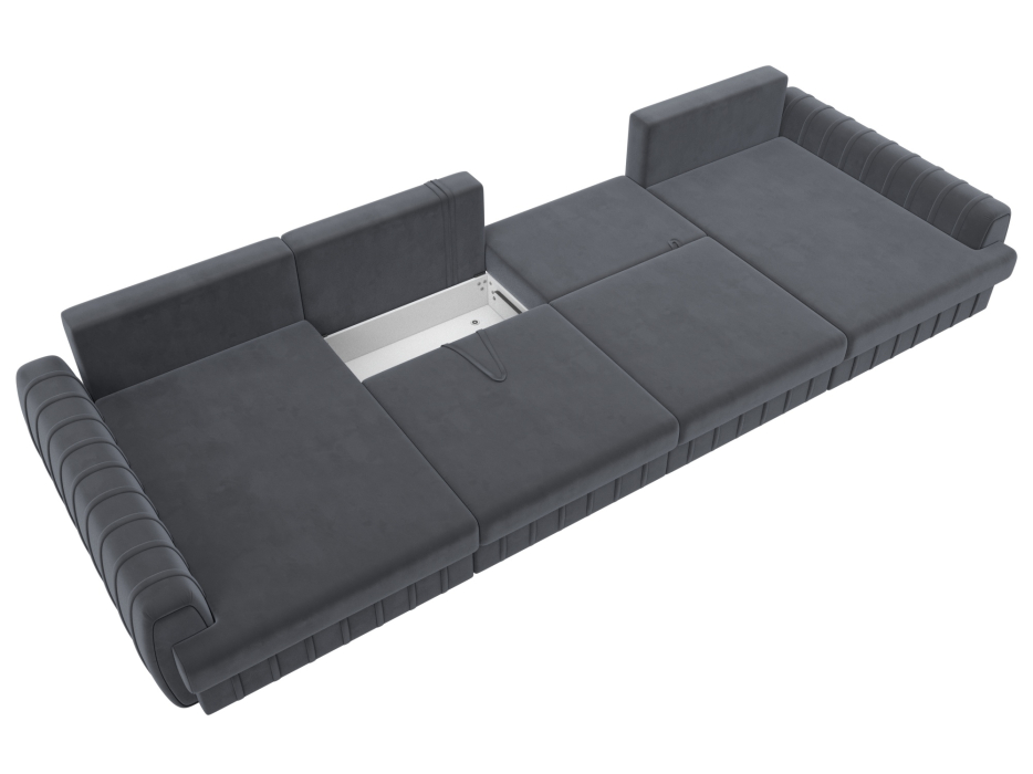 Диваны угловые в гостиную, Диван П-образный Лига-057 НПБ Лонг, велюр SEVEN