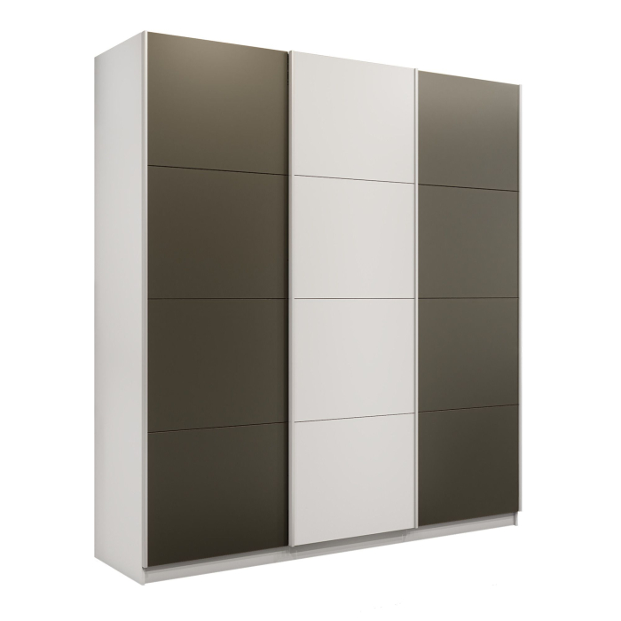 Шкафы-купе 3-х дверные, Шкаф-купе Прайм Широкий 3-х дверный Стекла хаки/ДСП/Доводчики 240х57х230