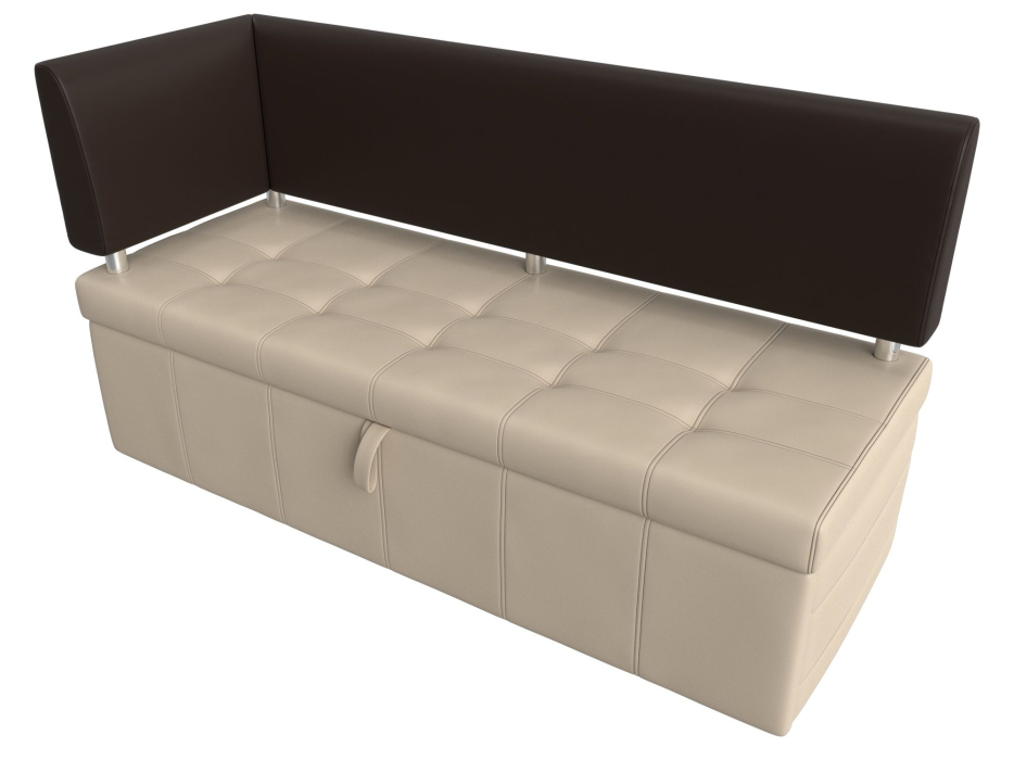 Диваны угловые кухонные, Кухонный прямой диван Стоун с углом левый, экокожа