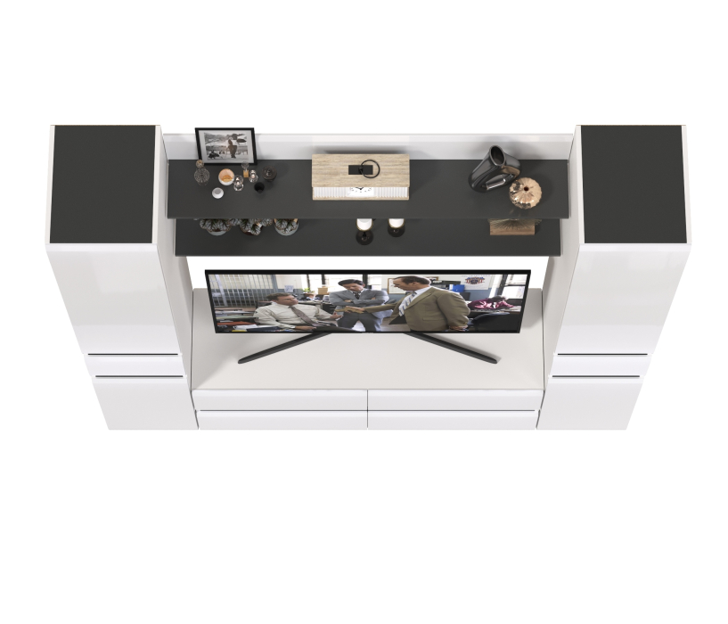 Стенки для гостиной, Два пенала с ящиком с двумя полочками и ТВ-тумбой Сидней