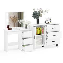 Комод-тумба 123-1204 и столик косметический с подсветкой и зеркалом Сура