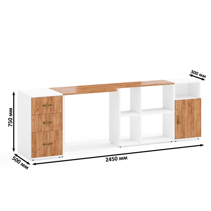 Домашние кабинеты, Рабочее место из письменного стола-трансформера и двух тумб Лидер-8.