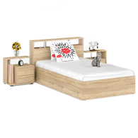 Спальные гарнитуры, Кровать с ящиками Камелия 1200 с двумя прикроватными тумбами