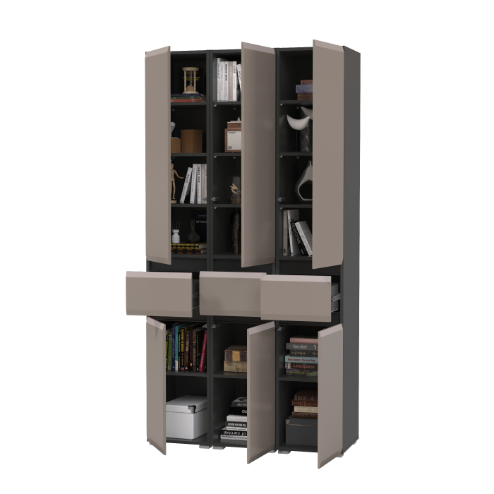 Шкафы распашные, Три пенала с выдвижными ящиками Сидней