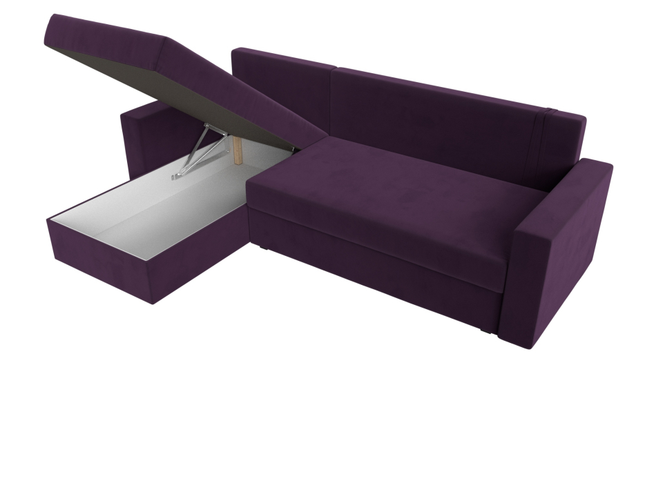 Диваны угловые в гостиную, Угловой диван Траумберг Лайт левый угол, велюр