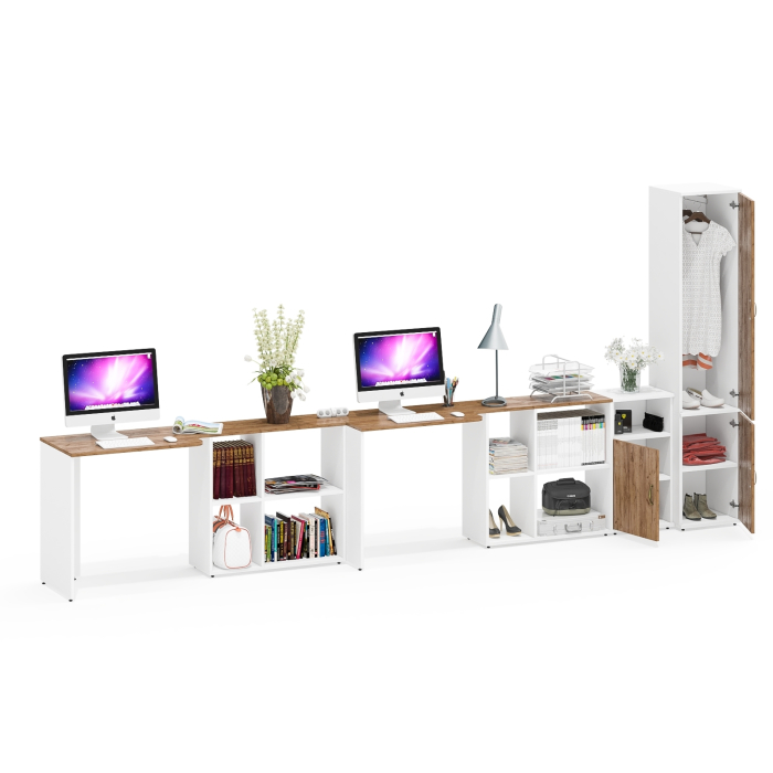 Домашние кабинеты, Тумбочка для документов с нишей Лидер-8 с двумя столами-трансформерами  и пеналом 21Б