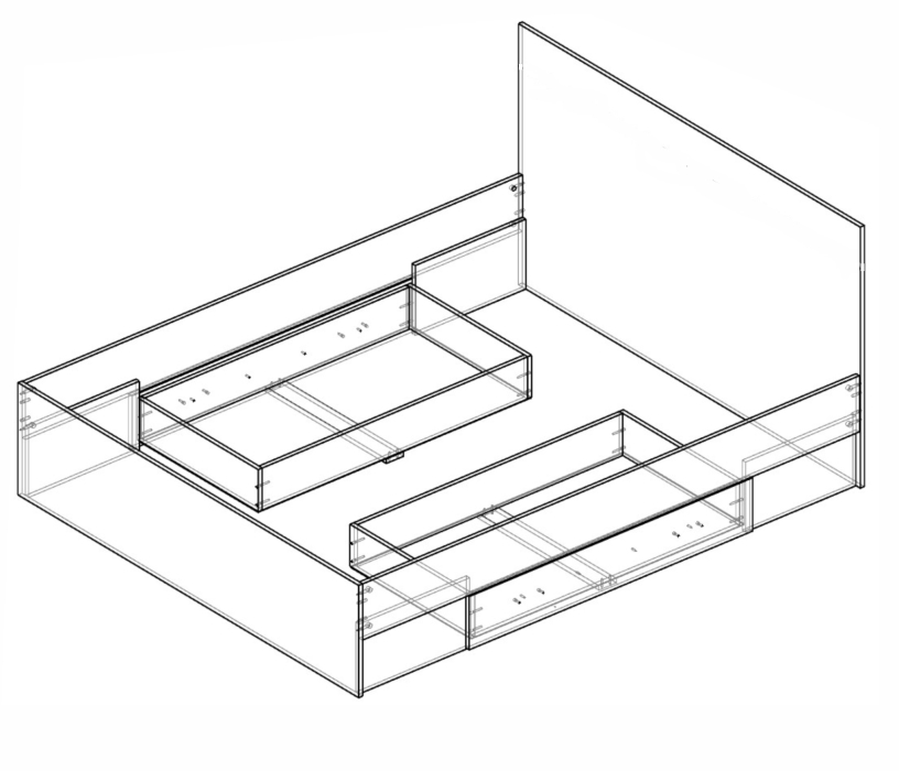 Кровати 160 см, Кровать Доминика с блоком и ящиками 160
