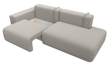 Диван прямой Лига-036 НПБ Модерн подлокотник слева, рогожка Амур