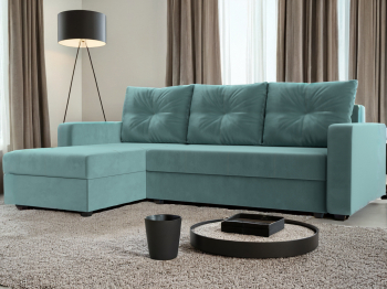 Угловой диван Ливерпуль Лайт левый угол, велюр