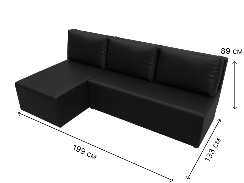 Диваны угловые в гостиную, Угловой диван Поло левый угол, экокожа