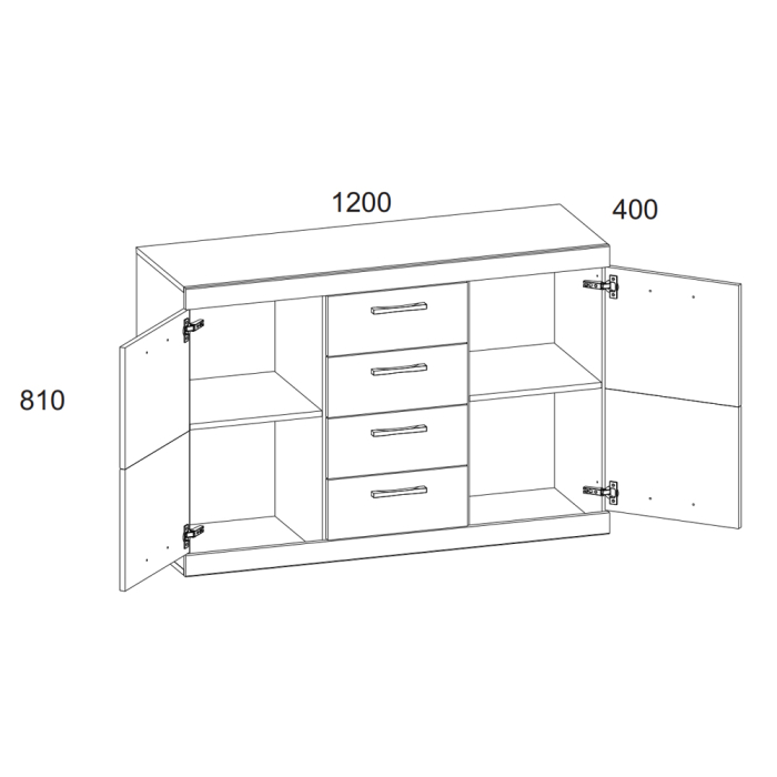 Комоды, Тумба 2D4S, OSKAR 