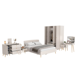 Спальный гарнитур Афина в цвете кашемир серый с кроватью на 1600 двуспальной