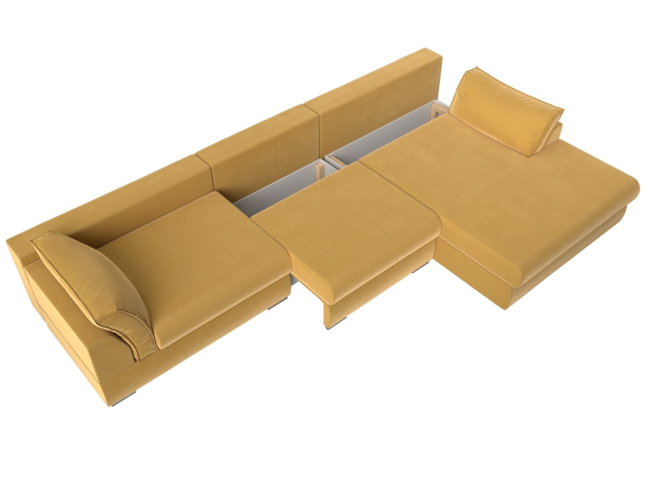 Диваны угловые в гостиную, Угловой диван Пекин Long угол правый, НПБ, микровельвет